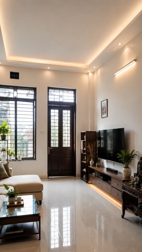 Tường công trình sau khi xử lý và sơn hoàn thiện